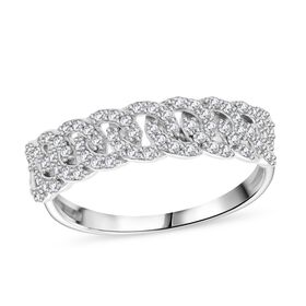 Lustro Stella weißer Zirkonia Ring im Kettenstil