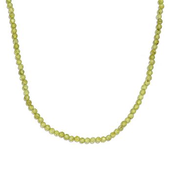 Peridot Halskette, ca. 45 cm, 925 Silber ca. 33,95 ct