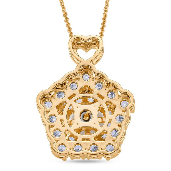 Wei&szlig;e S&uuml;&szlig;wasser Perle (8-10 mm), Wei&szlig;er Zirkonia Schmuckset ca. 50 cm + 5 cm Extender, Nickelfreies Messing, Reines Kupfer vergoldet image number 5