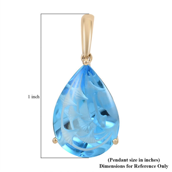 Zertifizierter und gepr&uuml;fter AAA Blautopas Solit&auml;r-Anh&auml;nger - 9,10 Karat. image number 5