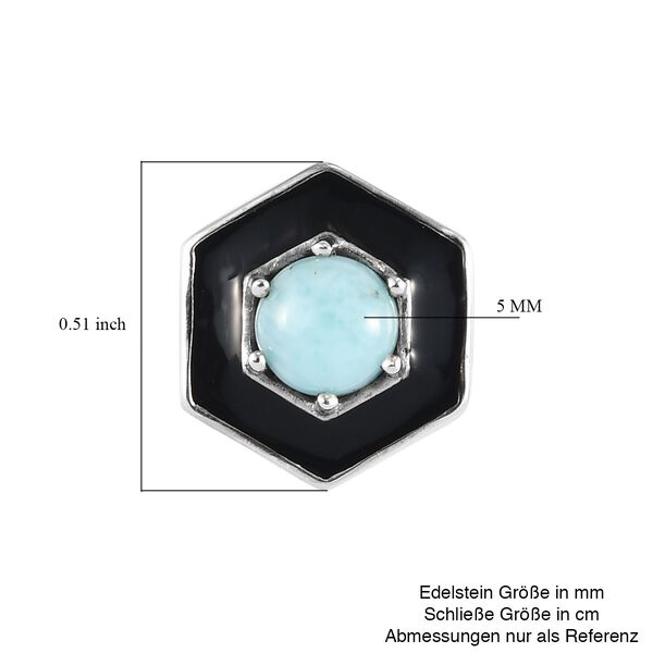 Larimar Ohrstecker 925 Silber platiniert ca. 1,13 ct image number 5