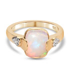 Natürlicher, äthiopischer Opal und Zirkon-Ring, 925 Silber Gelbgold Vermeil  ca. 1,94 ct image number 0