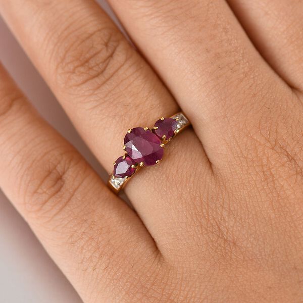 AA Afrikanischer Rubin und Zirkon Ring - 2,85 ct. image number 2