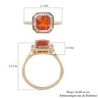 AA Purpurroter Feuer Opal und Diamant Asscher Schliff Ring 375 Gelbgold image number 6