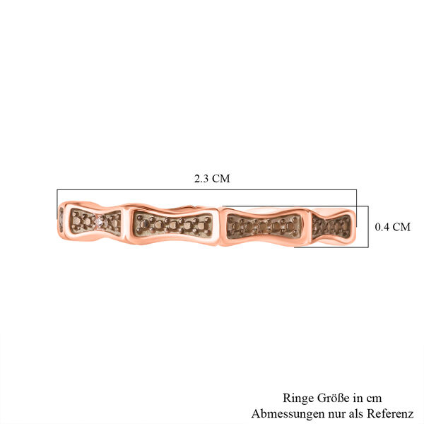 Nat&uuml;rlicher Champagner Diamant P3 Ring, 925 Silber Ros&eacute;gold Vermeil, (Gr&ouml;&szlig;e 18.00) image number 4