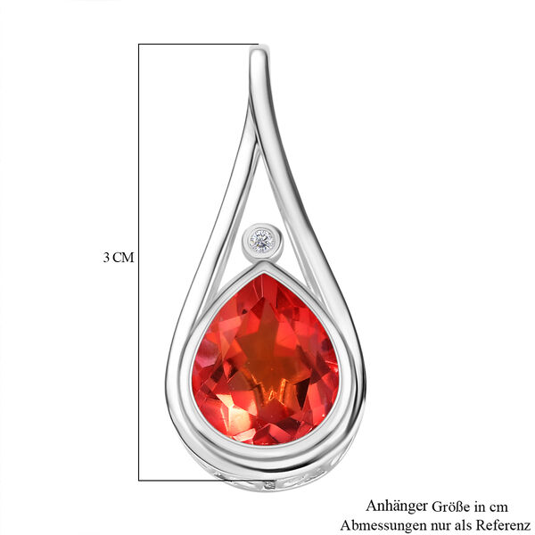 Padparadscha Quarz Triplett und Zirkon Anhänger - 3,73 ct. image number 6