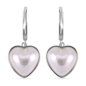 Weiße Muschelkernperle und Zirkonia-Ohrringe, 925 Silber vergoldet - 1 ct.