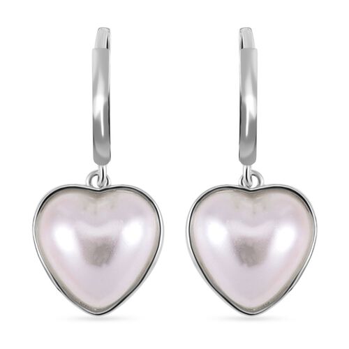 Weiße Muschelkernperle und Zirkonia-Ohrringe, 925 Silber vergoldet - 1 ct. image number 0