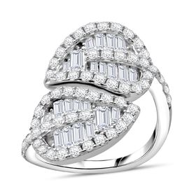 Lustro Stella Weißer Zirkonia Ring 925 Silber rhodiniert (Größe 19.00)