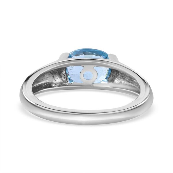 Kambodschanischer, blauer Zirkon Ring, 925 Silber platiniert (Größe 17.00), ca. 3.00 ct image number 4