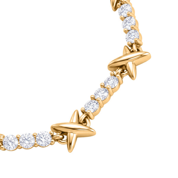 Wei&szlig;er Zirkonia Armband ca. 19 cm Nickelfreies Messing Standard image number 3