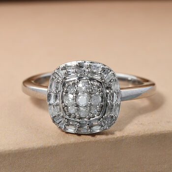 Diamant Ring 925 Silber platiniert  ca. 0,33 ct