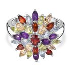 Mosambik Granat Ring 925 Silber platiniert (Größe 17.00) ca. 2,87 ct