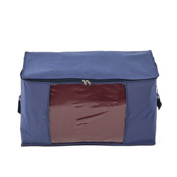 3er-Set Aufbewahrungsboxen mit Sichtfenster, 60x30x45cm, Dunkelblau