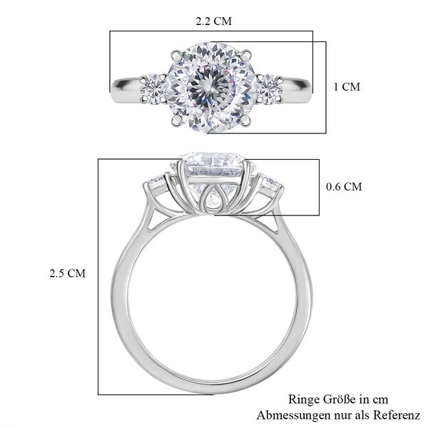 D'Joy 100 Facetten Moissanit Ring 925 Silber rhodiniert (Größe 20.00) ca. 2,80 ct image number 6