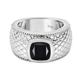 Schwarzer Spinell Ring in Silberton - 3,02 ct.