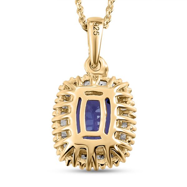 Tansanit und Diamant Anhänger mit Kette, 50cm - 1,78 ct. image number 5
