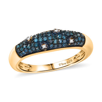 D'Joy blauer und wei&szlig;er Diamant zweifarbiger Ring - 0,35 ct.