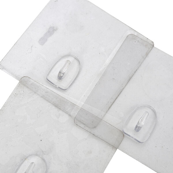 Zauberhaken aus Kunststoff, 3 groß, Transparent image number 2