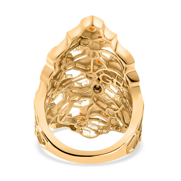 GP Honeycomb Kollektion- AA Citrin und Kanchanaburi blauer Saphir-Ring - 1,26 ct. image number 6