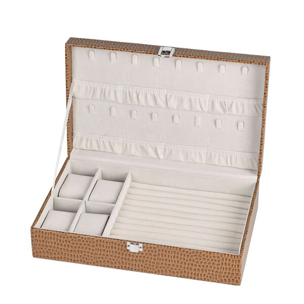 Premium Schmuckbox mit Silberpoliertuch, 32x20x8,7 cm, Braun image number 5