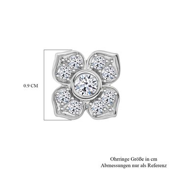 LUXURIANT SI-GH Labor Diamant Ohrringe, 925 Silber platiniert - 0,50 ct.