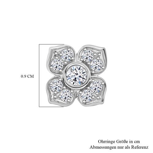 LUXURIANT DIAMOND- SI-GH Labor Diamant Ohrringe, 925 Silber platiniert - 0,50 ct. image number 4