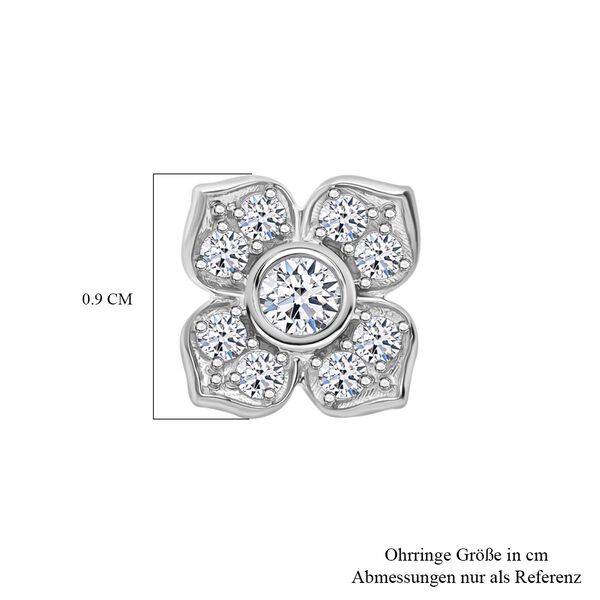 LUXURIANT SI-GH Labor Diamant Ohrringe, 925 Silber platiniert - 0,50 ct. image number 4