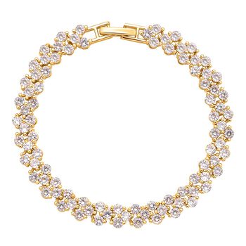 Wei&szlig;er Zirkonia Armband ca. 19 cm Reines Messing ca. 20.00 ct