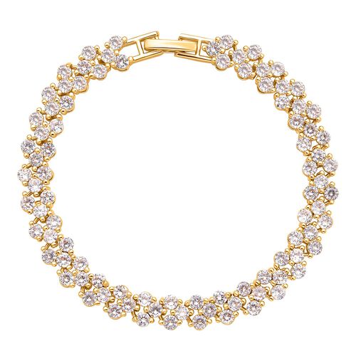 Weißer Zirkonia Armband ca. 19 cm Reines Messing ca. 20.00 ct image number 0