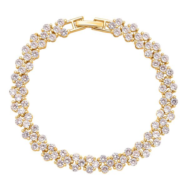 Weißer Zirkonia Armband ca. 19 cm Reines Messing ca. 20.00 ct image number 0