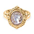Italienische Kamee Ring aus Conch-Muschel, Messing, goldfarben, (Größe 17.00)