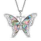 Abalone Muschel Anhänger mit Kette, Edelstahl, ca. 5.00 ct