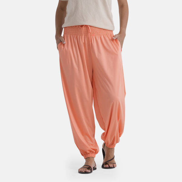  La Marey knit wear smocked waist pant elastic around ankles