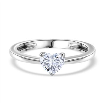 LUXURIANT SGL zertifizierter VS-EF Labor Herzschliff Diamant Ring in 950 Platin - 0,50 ct.