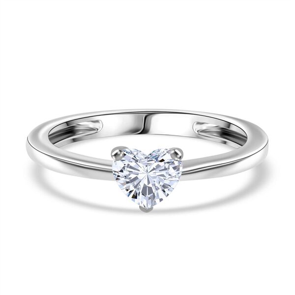 LUXURIANT SGL zertifizierter VS-EF Labor Herzschliff Diamant Ring in 950 Platin - 0,50 ct.