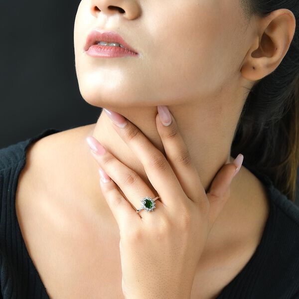 Natürlicher Chromdiopsid und Zirkon-Ring - 1,39 ct. image number 3