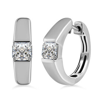 Moissanit Creolen, 925 Silber platiniert ca. 1.32 ct