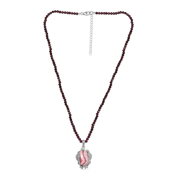 AA Rhodochrosit und Rhodolith Granat Anhänger mit 45cm Kette - 82 ct. image number 4