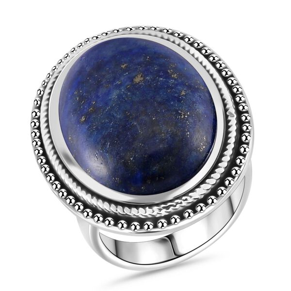 Lapislazuli Ring 316L Edelstahl (Gr&ouml;&szlig;e 16.00) ca. 25.00 ct