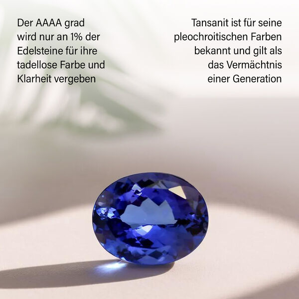 AAAA Tansanit ungefasster Edelstein, Oval- und Facettenschliff - 2,54 ct. image number 2