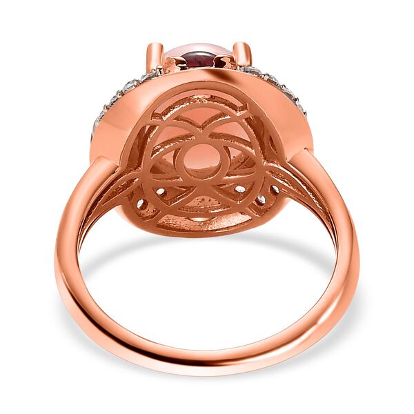 Peruanischer rosa Opal, Rhodolith Granat und Zirkon-Ring - 4,24 ct. image number 5
