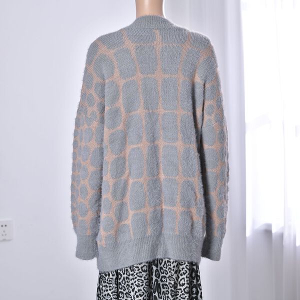 Cardigan mit 2 Taschen, Einheitsgr&ouml;&szlig;e, 64x84cm, grau und pfirsichfarben image number 2