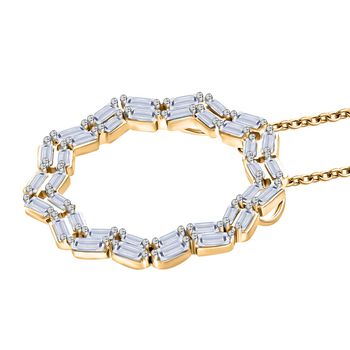 LUXURIANT DIAMOND -Lab Grown Diamant Anh&auml;nger mit Kette ca. 50 cm, 925 Silber 750 Gelbgold Vermeil ca. 1.00 ct