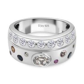 D joy AAA Premium Malagasy Regenbogen Mondstein, Mehrfarbig Saphir Ring 925 Silber rhodiniert (Größe 16.00) ca. 1,35 ct