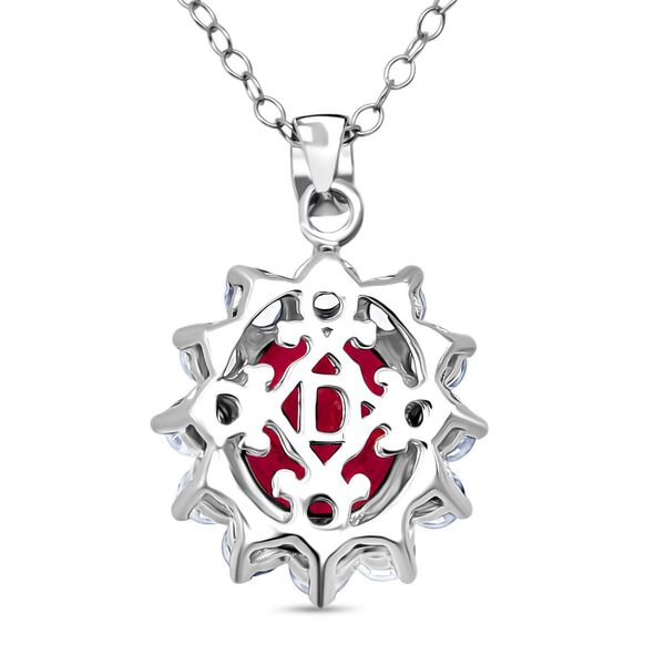 D'Joy afrikanischer Rubin und Zirkon Anhänger mit 50cm Kette - 7 ct. image number 4