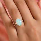 Natürlicher, äthiopischer Opal und Diamant-Ring, 925 Silber Gelbgold Vermeil  ca. 2,89 ct image number 2