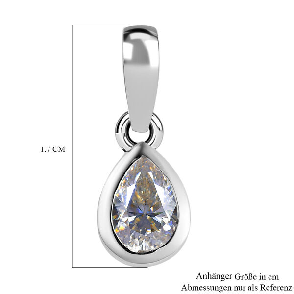 88 Facetten Moissanit-Anhänger, 925 Silber platiniert ca. 0.87 ct image number 6