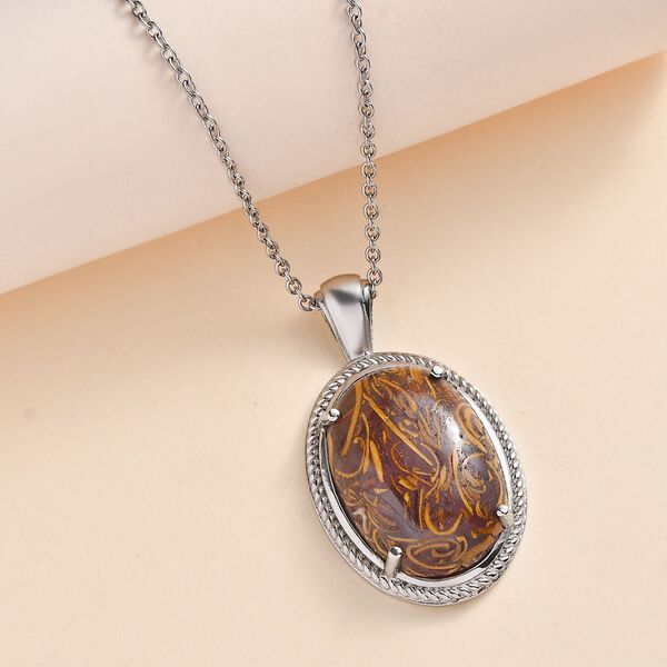 Skript Stein Anhänger mit 50cm Kette - 17,63 ct. image number 2