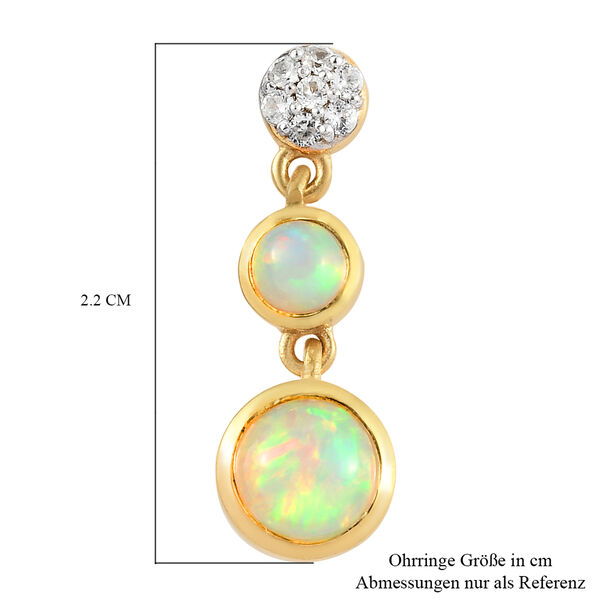 Nat&uuml;rlicher &Auml;thiopischer Opal und Zirkon Tropfen Ohrh&auml;nger 925 Silber vergoldet ca. 3,70 ct&nbsp; image number 5